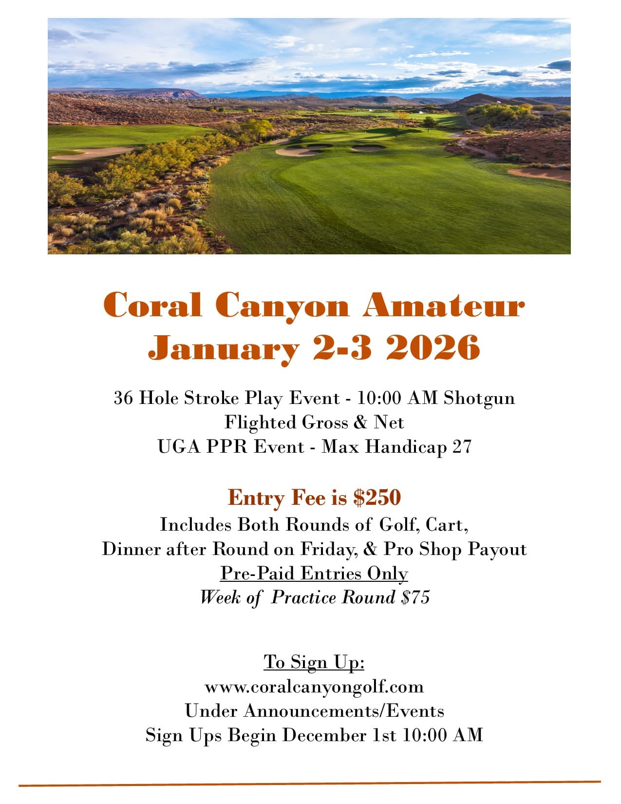 Tournaments & Outings at Coral Canyon Golf Course